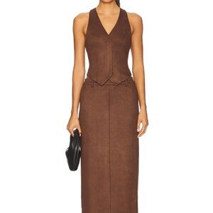 Elegant Brown Midi Dress